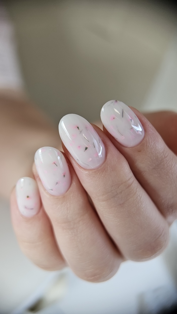 Manicure in progress at Nail Mania