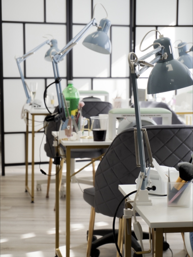 Manicure workstations at Nail Mania
